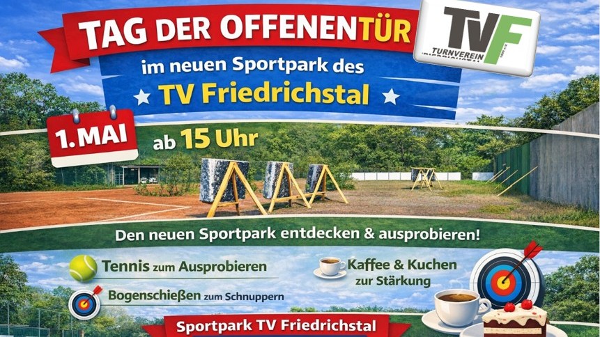 Sportpark eröffnet am 1. Mai mit Tag der offenen Tür